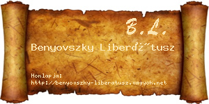 Benyovszky Liberátusz névjegykártya